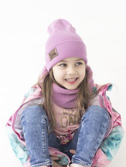 Шапка весенняя/осенняя вязаная КИКИ(Сирень)