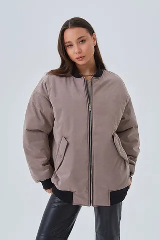 Куртка бомбер шоколадного цвета