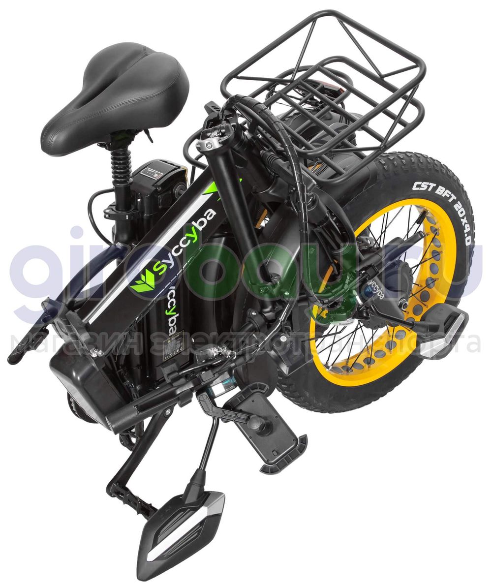 Электровелосипед Syccyba F10 Pro Dual 48V/23Ah (полный привод) - Желтый обод фото №14