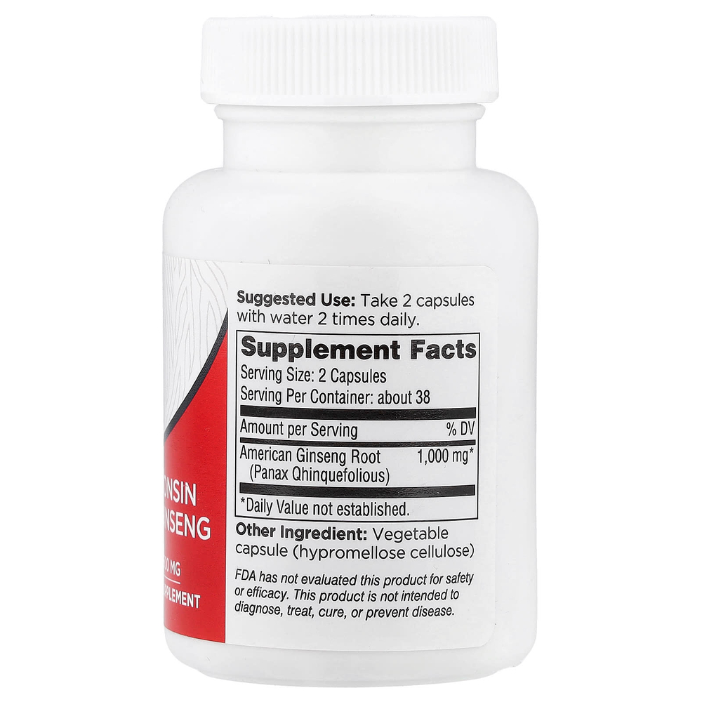 Dairyland Ginseng, 100% женьшень висконсинский американский, 500 мг, 75 капсул