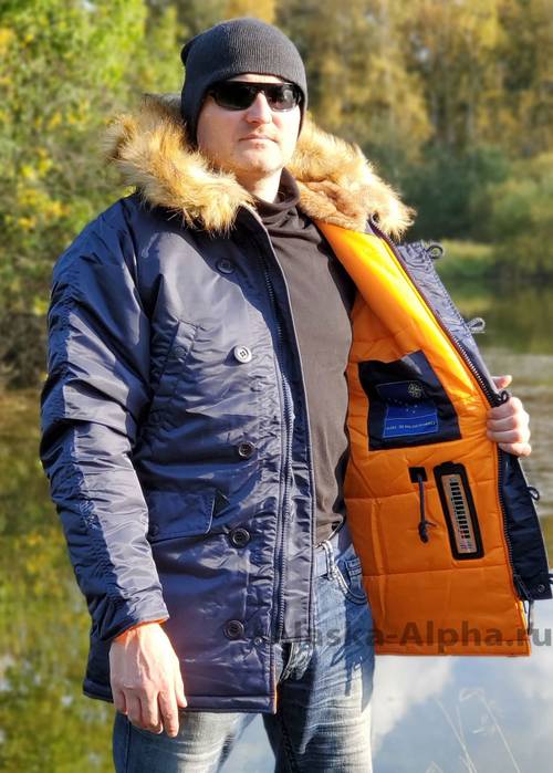 Куртка Аляска N-3B Husky Denali 2024 (синяя - r.blue/orange)