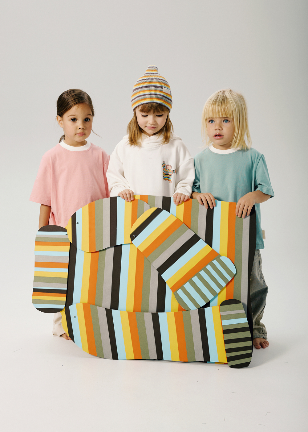 Шапка вязаная в полоску (мультиколор)