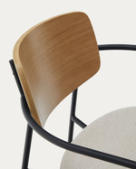 Стул Maureen дубовый шпон в натуральной отделке и черный металл