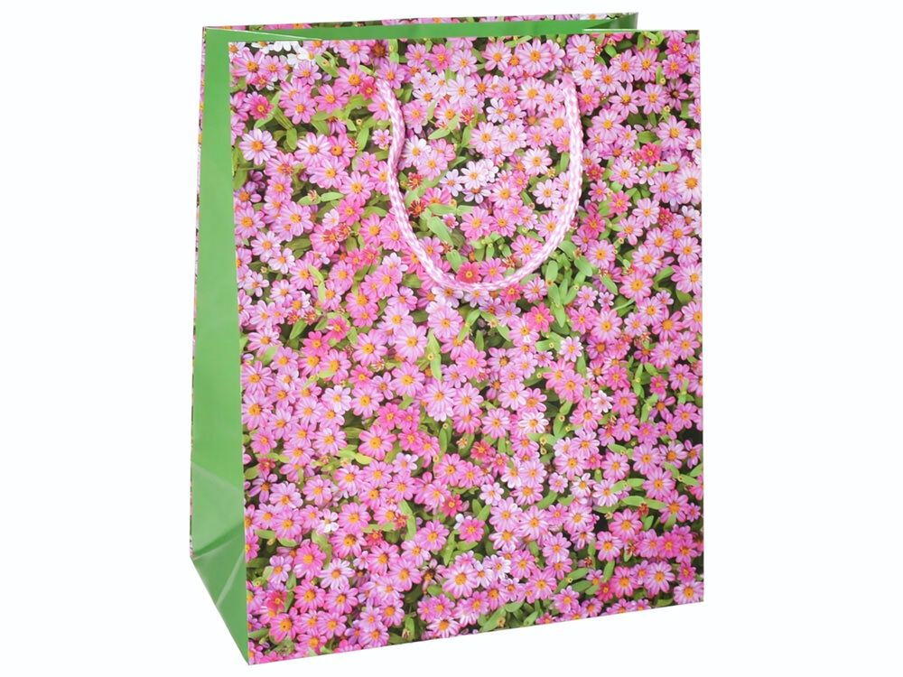 Пакет бумажный 20*25*10см с ручками &quot;Цветы&quot; микс