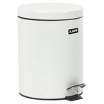 Ведро мусорное с педалью 5 литров "Classic", БЕЛОЕ ГЛЯНЦЕВОЕ, металлическое, со съемным внутренним ведром, LAIMA