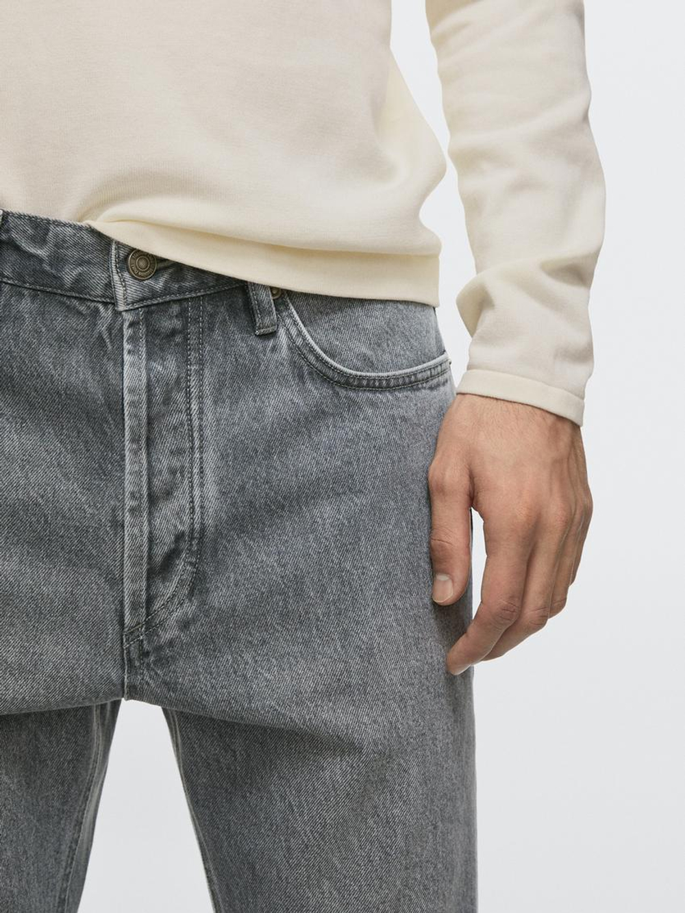 Massimo Dutti Джинсы прямого кроя, сине-серый