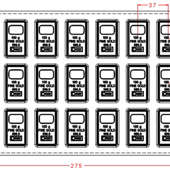 Схема формы № 450 &quot;Слиток золота&quot; (275*175 мм)
