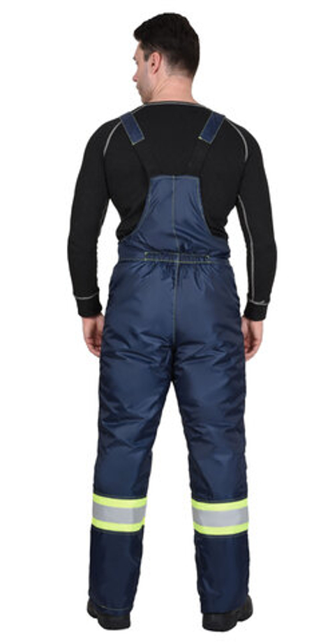 Полукомбинезон зимний "Терминал" синий с лимонным и СОП 50 ММ тк. Оксфорд (ЧЗ)