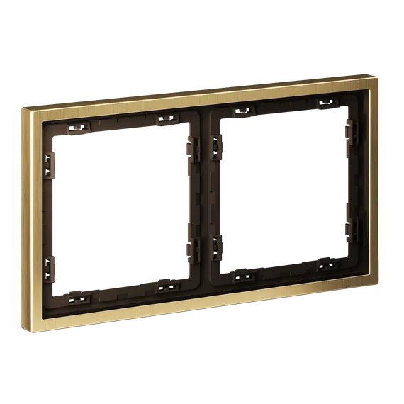 Рамка металлическая на 2 поста, S70 Metal (латунь) vlsm120209