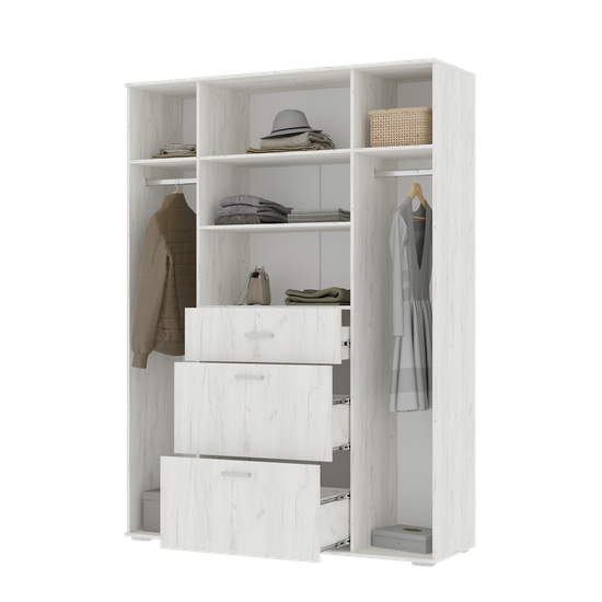 НЕЛЬСОН ШК 03 ШкафФасад ДУБ КРАФТ БЕЛЫЙ/Корпус ДУБ КРАФТ БЕЛЫЙ