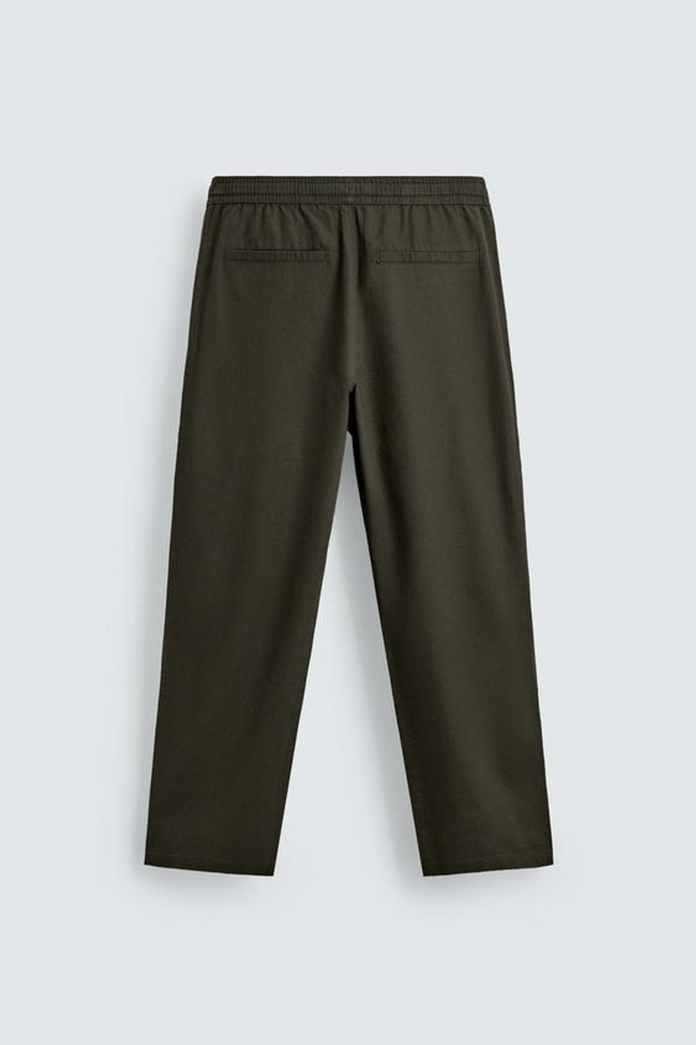 ZARA БРЮКИ RELAXED FIT ИЗ СМЕСИ ХЛОПКА, ТЕМНЫЙ ХАКИ