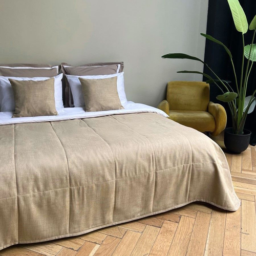 Покрывало Бохо 215х240 | горчичный