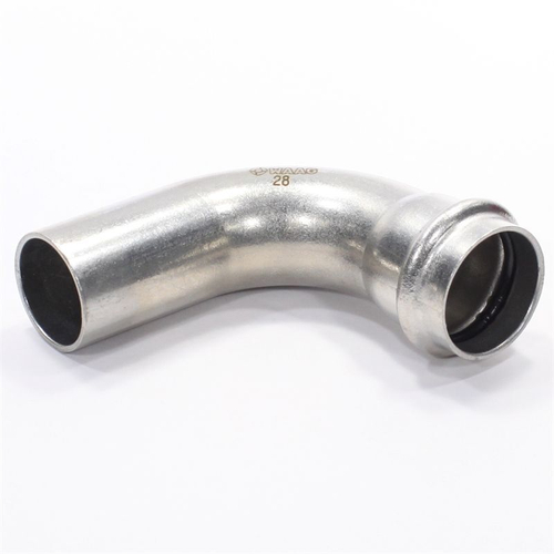Отвод 90° 28-28, WAAG Heavy Inox, пресс-пресс, сталь нержавеющая