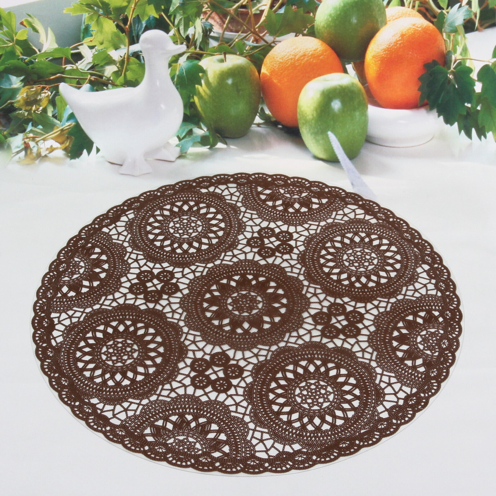 Салфетка на стол 38см «Кружево» шоколад