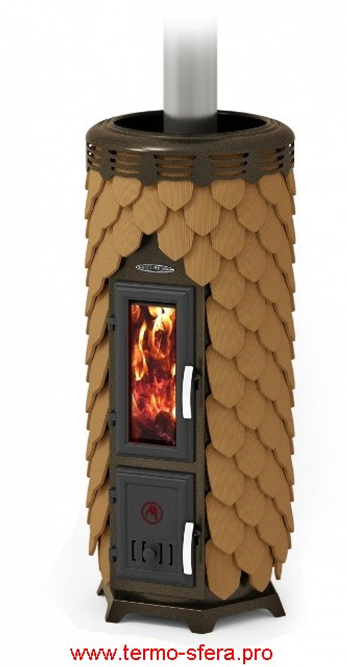 Печь камин в облицовке ТМФ Сента Панголина Лайт терракота