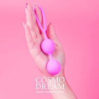 Розовые силиконовые вагинальные шарики с петлей 3см Bior Toys Cosmo WSL-15020