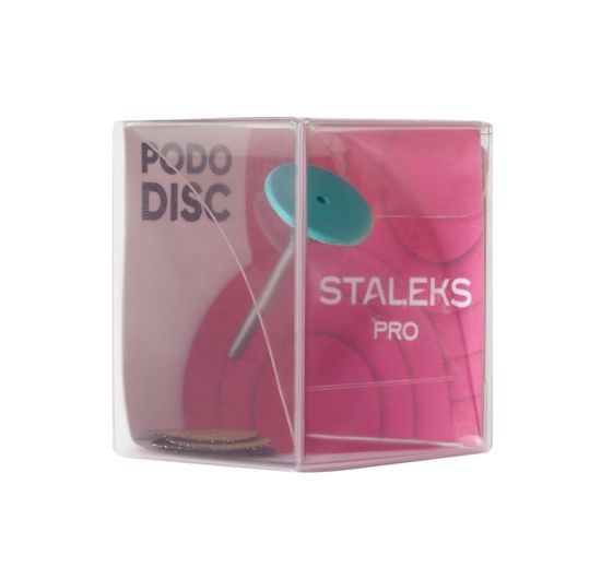 Диск педикюрный пластиковый PODODISC STALEKS PRO S в комплекте с сменным файлом 180 грит 5 шт (15 мм)