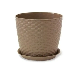 Кашпо РОТАНГ D210мм 4,7л с поддоном Бежевый ротанг 0,181,21х0,21м (комплект 20 шт)