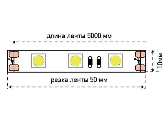 Светодиодная лента SWG 14,4W/m 60Led/m 3528SMD синий 5M SWG560-12-14.4-B-M 009473