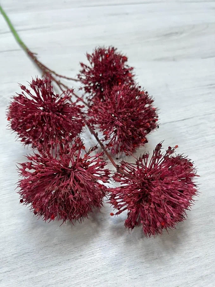 Ветвь Аллиум бордовая 70 см., Christmas DeLuxe (89544)