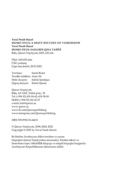Homo Deus. Sabahın Qısa Tarixi