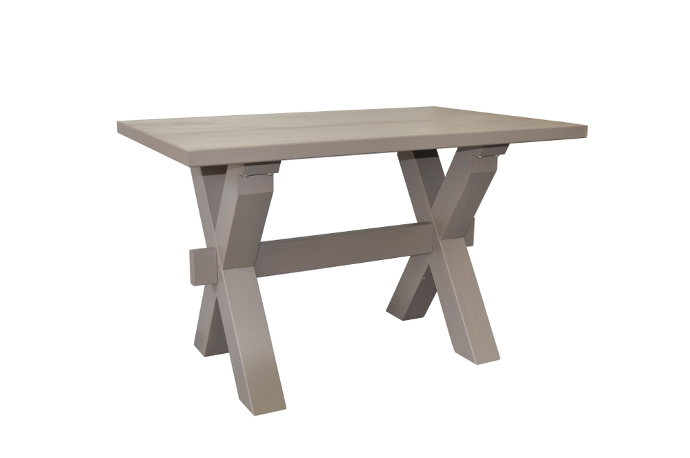 Стол кухонный, 120х80х75, Сканди, обеденный, из массива дерева, серый, Dipriz