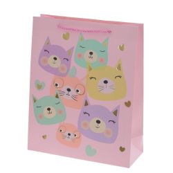 GAEM Пакет подарочный M (бумага 210г/м2, блок микс 12шт), L26 W10 H32 см, 4в.