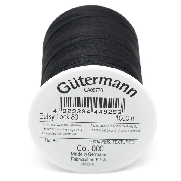 Нить текстурированная Gutermann Bulky-Lock 80 (1000 метров), 5 кат. | _000 черный