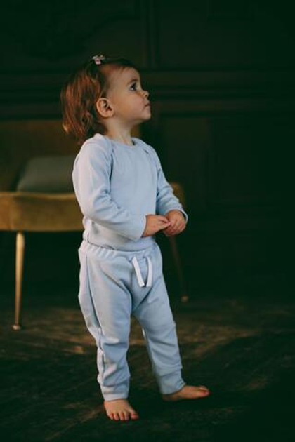 Боди из органического хлопка в приглушенном голубом цвете