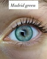 Цветные линзы зеленый лайм Marquise Madrid green / Цветные светло зеленые линзы для темных и светлых глаз / 12 мес/ 2 линзы