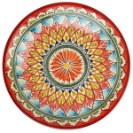 Тарелка плоская 28см красная Риштанская Керамика