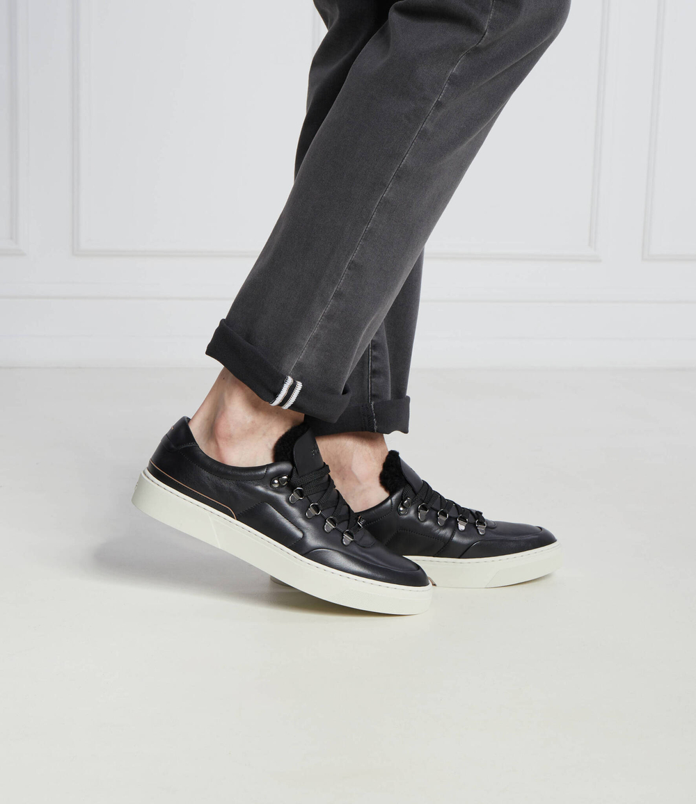 Кожаные кроссовки gary_tenn_lthk BOSS BLACK - черный(50500185)