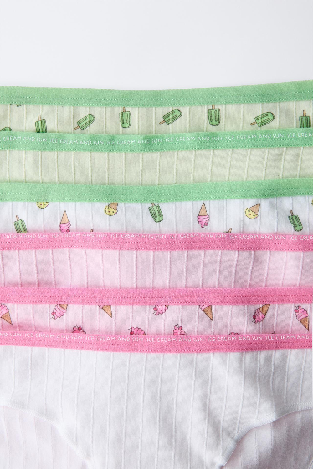 ZARA НАБОР ИЗ ШЕСТИ ТРУСОВ С ПРИНТОМ «МОРОЖЕНОЕ», РАЗНОЦВЕТНЫЙ