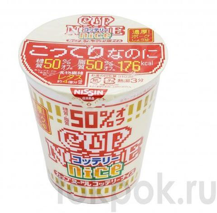 Лапша со свининой и соевым соусом с пониженным содержанием сахара Nissin Cup Noodle Nice, 57 гр