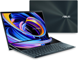 Ноутбук Asus Zenbook Duo UX482EGR i7-1195G7 16Gb SSD 1Tb NVIDIA MX450 2Gb 14 FHD IPS TS Cam 70Вт*ч Win11 Синий UX482EGR-HY355W 90NB0S51-M001E0