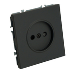 Розетка 1-местная с защитной шторкой (механизм), STEKKER, б/з, 250В, 16А, серия Эмили, RST16-5109-05, черный уголь, soft touch 49850