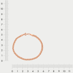 Браслет цепной из розового золота 585 пробы с плетением "Сингапур" без вставок (арт. 7060051П-19)