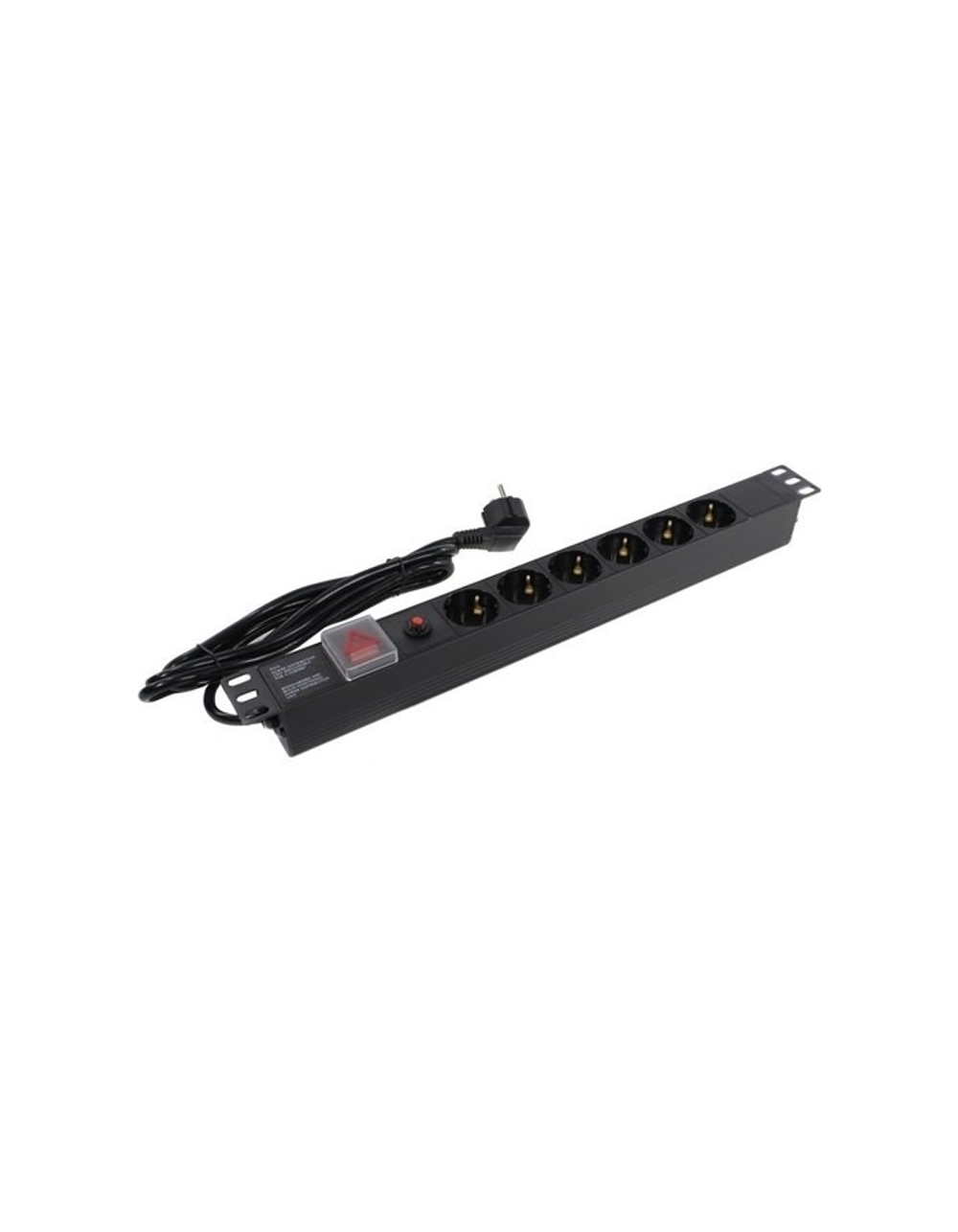 Exegate EX280831RUS Блок розеток ExeGate ServerPro PDU-19H606 Al-6S-EU2-SW-O, 19",1U,алюм, 6Sch, евровилка,2м,защ перегр