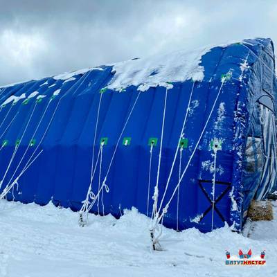 Пневмокаркасный ангар «Рубеж 2» 15×8×4 м — из ПВХ для ремонта и хранения техники