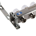 Коллекторная группа ROMMER 3 выхода нержавеющая сталь с расходомерами RMS-1201-000003