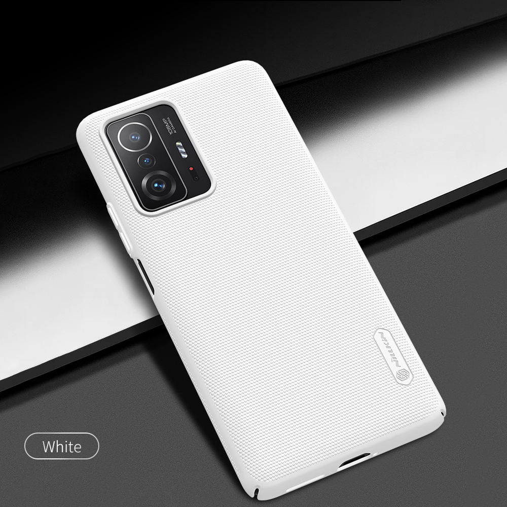 Жесткий чехол белого цвета от Nillkin серии Super Frosted Shield для смартфона Xiaomi 11T и 11T Pro