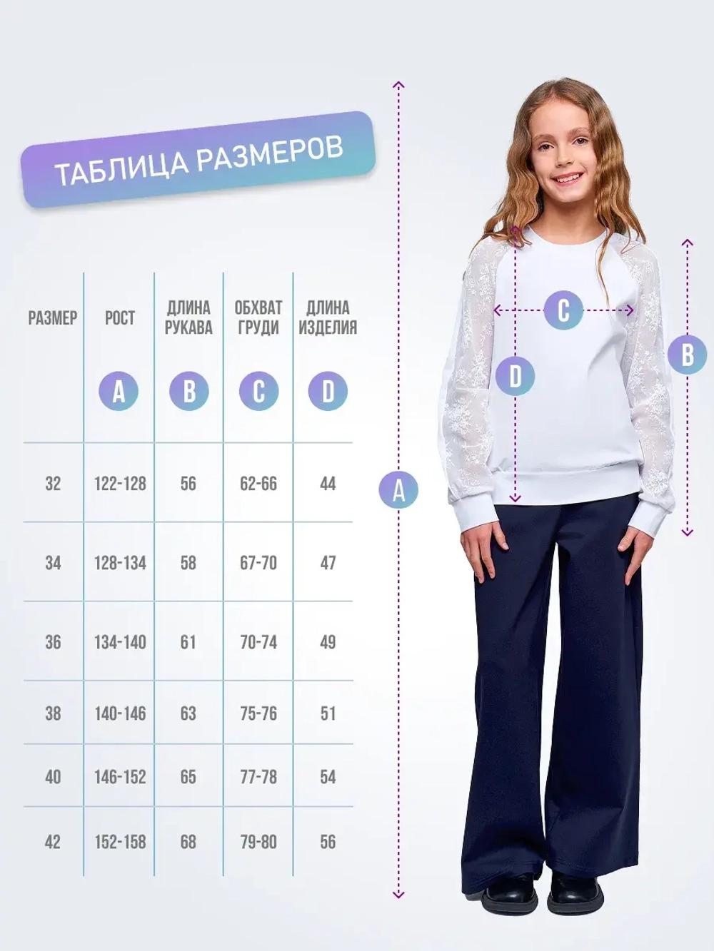 Блузка школьная для девочки нарядная