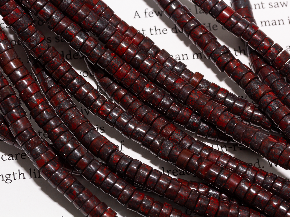 Нить бусин из яшмы 4,5мм ("таблетка")