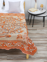 Покрывало 1,5 спальное, Гобелен с размерами: 147x210 см / накидка на диван, кровать, рис. Рапсодия (голубой)