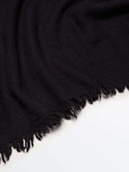 Massimo Dutti 100% кашемировый шарф, черный