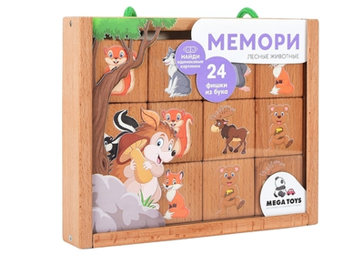 Игра настольная Мемори "Лесные животные" (16 шт) (Лидер)