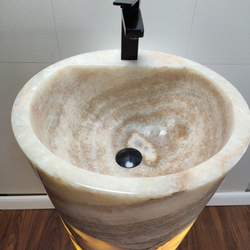 Раковина напольная из оникса Yellow ON-01355 (45*45*90 см)