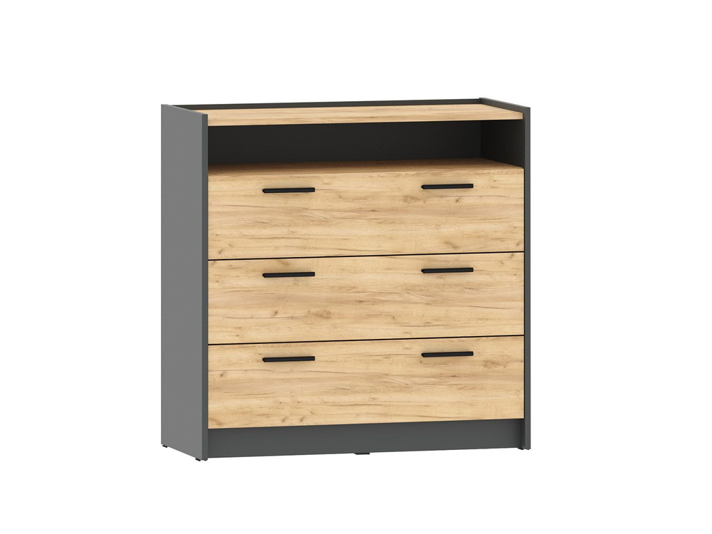 НМ 011.04 Комод Оттавия Антрацит/Дуб золотой