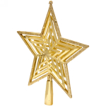 Звезда на ёлку 20см «Полоса объемная» золото