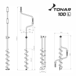 Ледобур Тонар LK-100LD (диаметр 100мм) левое вращение